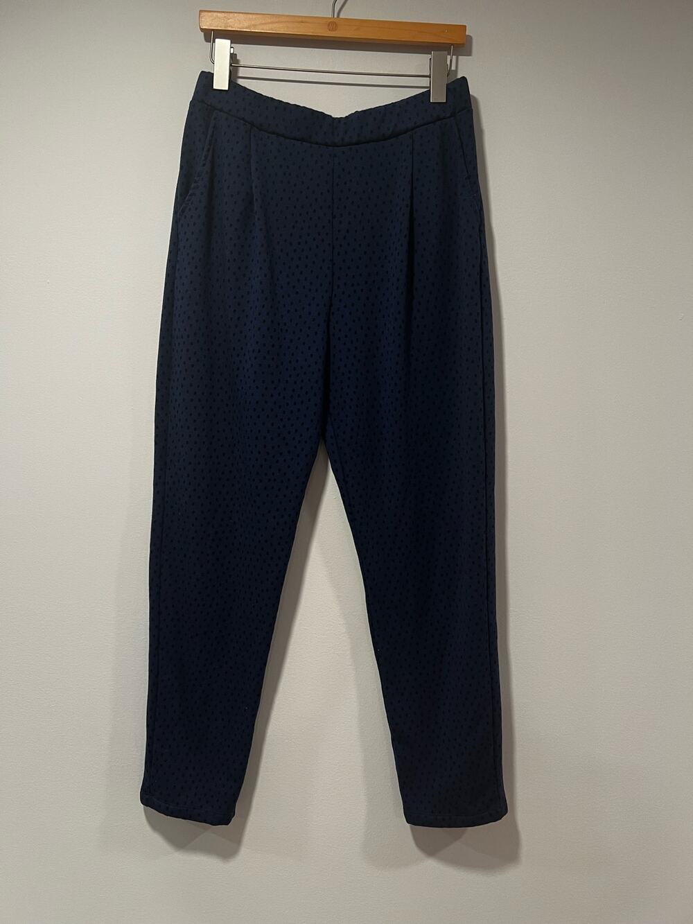 Isaac Mizrahi Fleece Lined Leisure Pants Navy Blue Sz Med